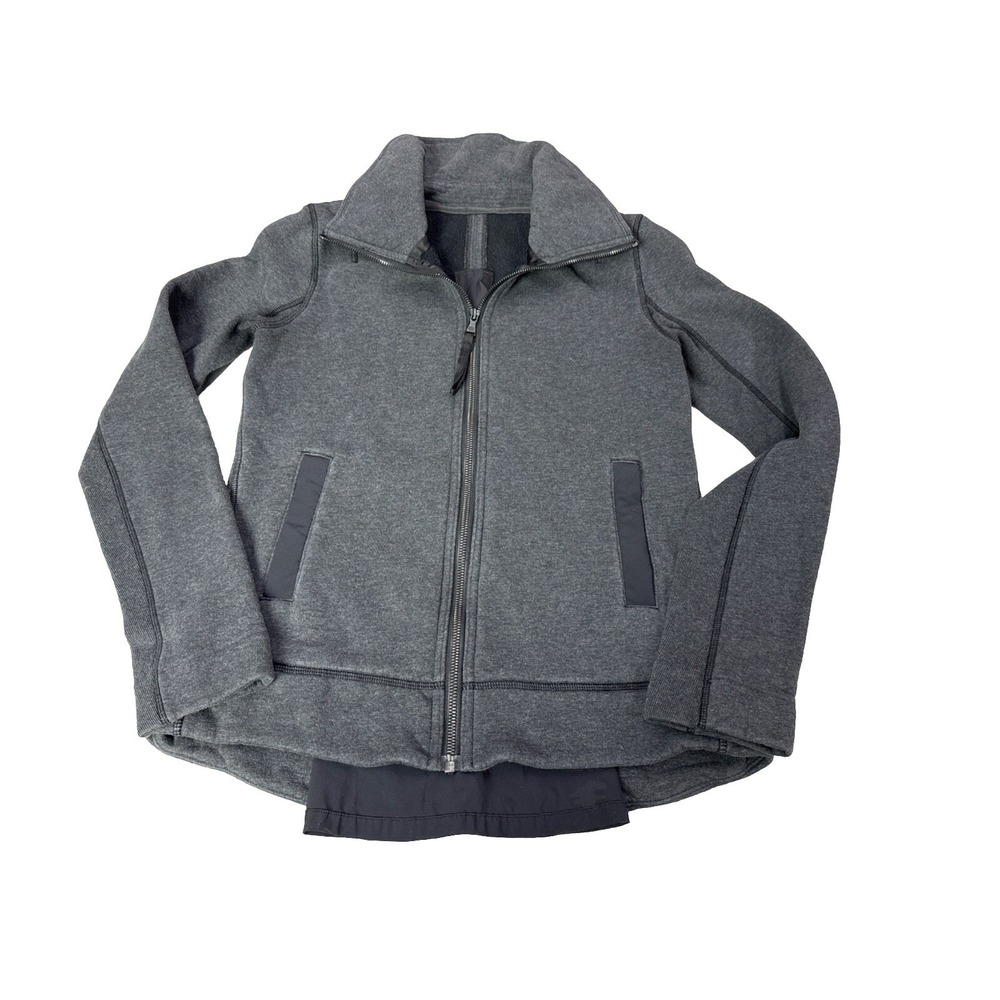 Lululemon Womens Gray Mock‎ Neck Full Zip Long Sleeve Jacket Size S 4g